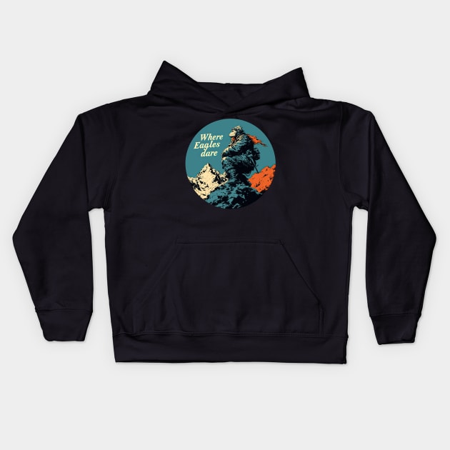 Where eagles Dare Iron Maiden monkey Kids Hoodie by obstinator